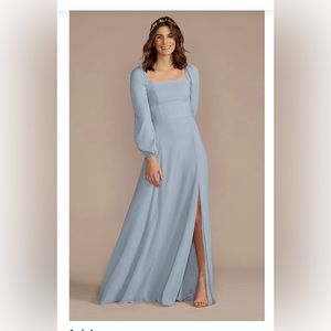 David’s bridal long sleeve chiffon bridesmaids dress
